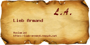 Lieb Armand névjegykártya